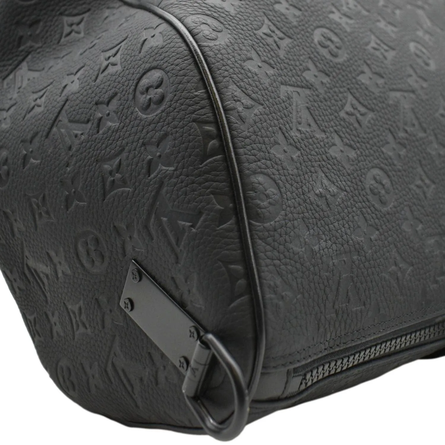 LOUIS VUITTON Keepall 50 by Virgil Abloh Taurillon Leather Travel Bag Absolute Black