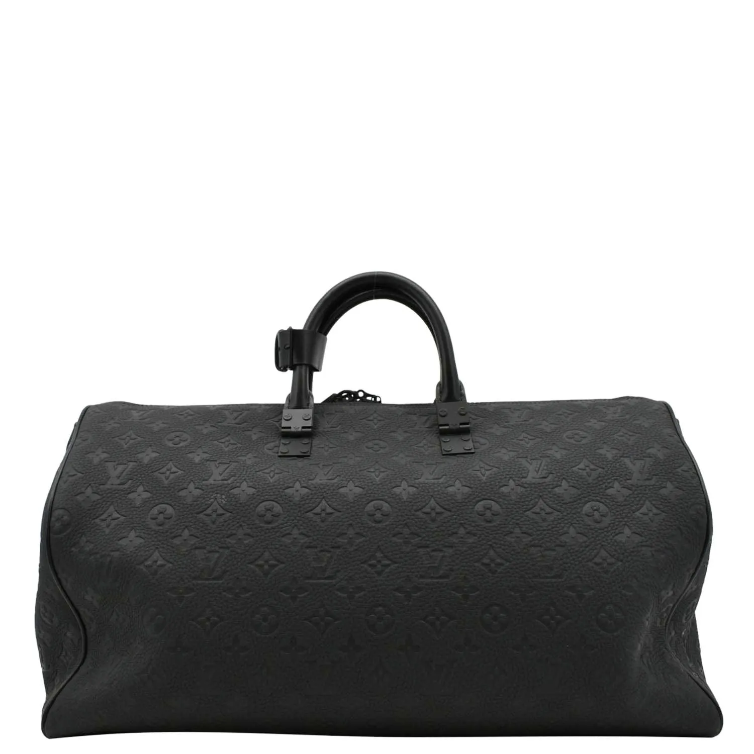 LOUIS VUITTON Keepall 50 by Virgil Abloh Taurillon Leather Travel Bag Absolute Black