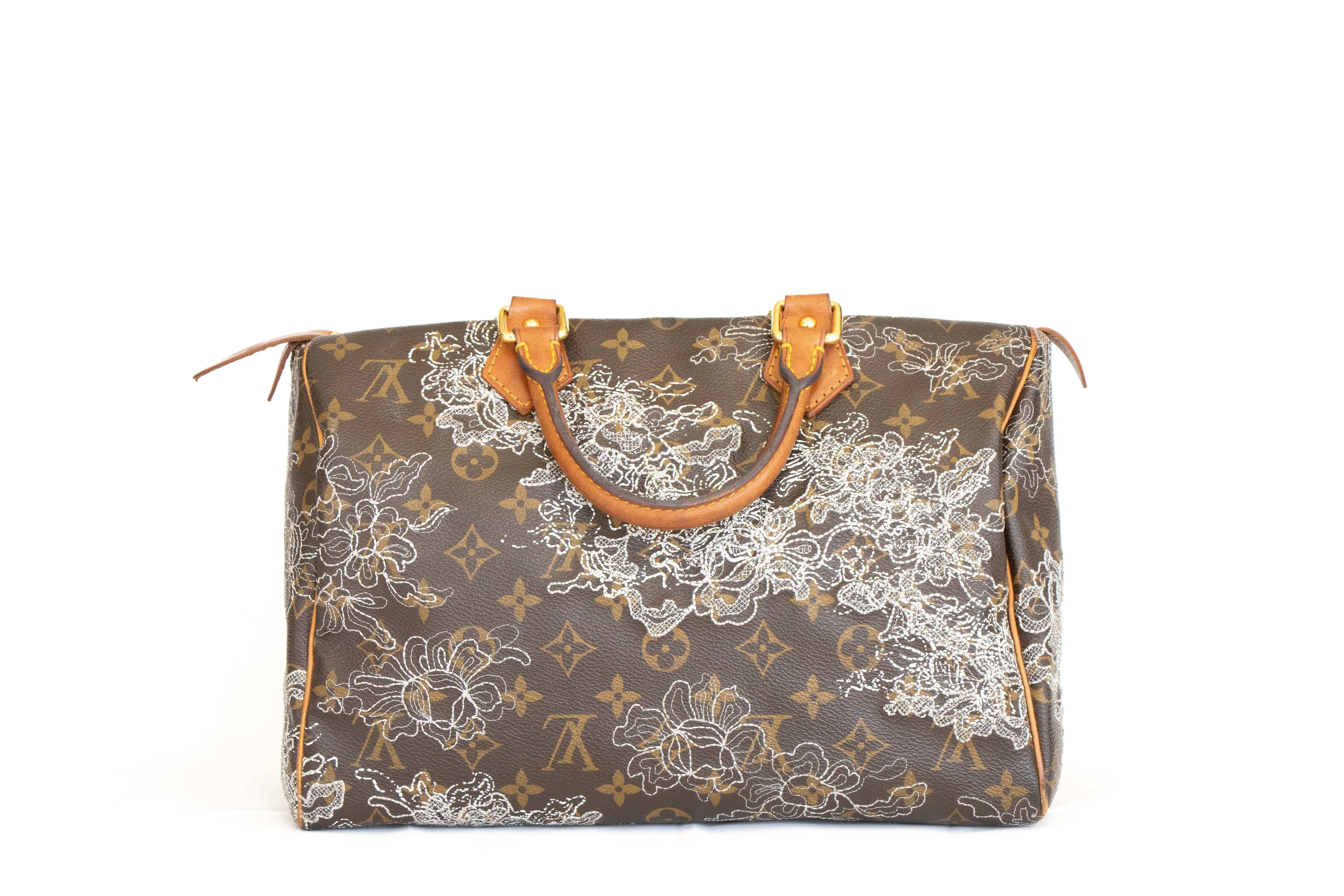 Louis Vuitton Limited Edition Speedy Silver Dentelle 30