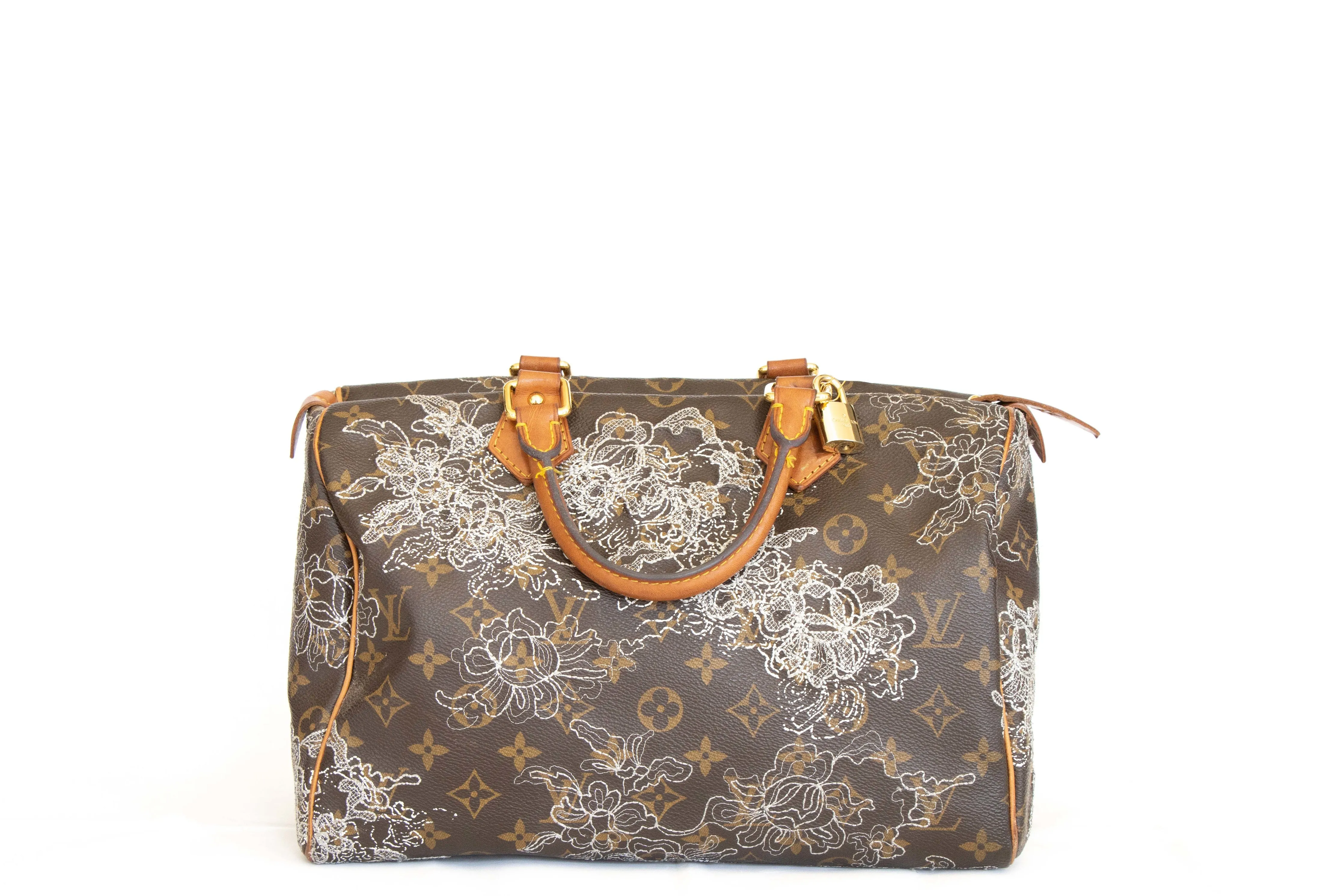 Louis Vuitton Limited Edition Speedy Silver Dentelle 30