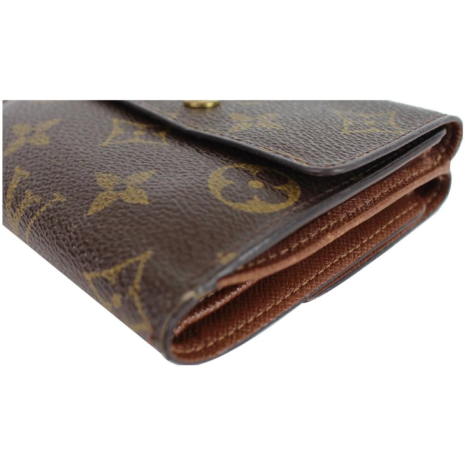 LOUIS VUITTON Monogram Canvas Elise Bifold Wallet Brown