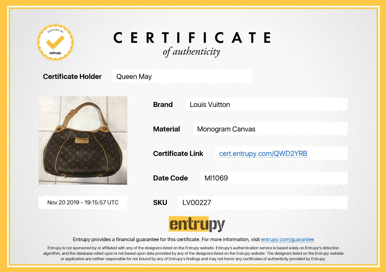 Louis Vuitton Monogram Galleria PM