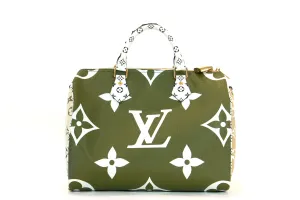 Louis Vuitton Monogram Giant Speedy Bandouliere 30 Kaki Creme