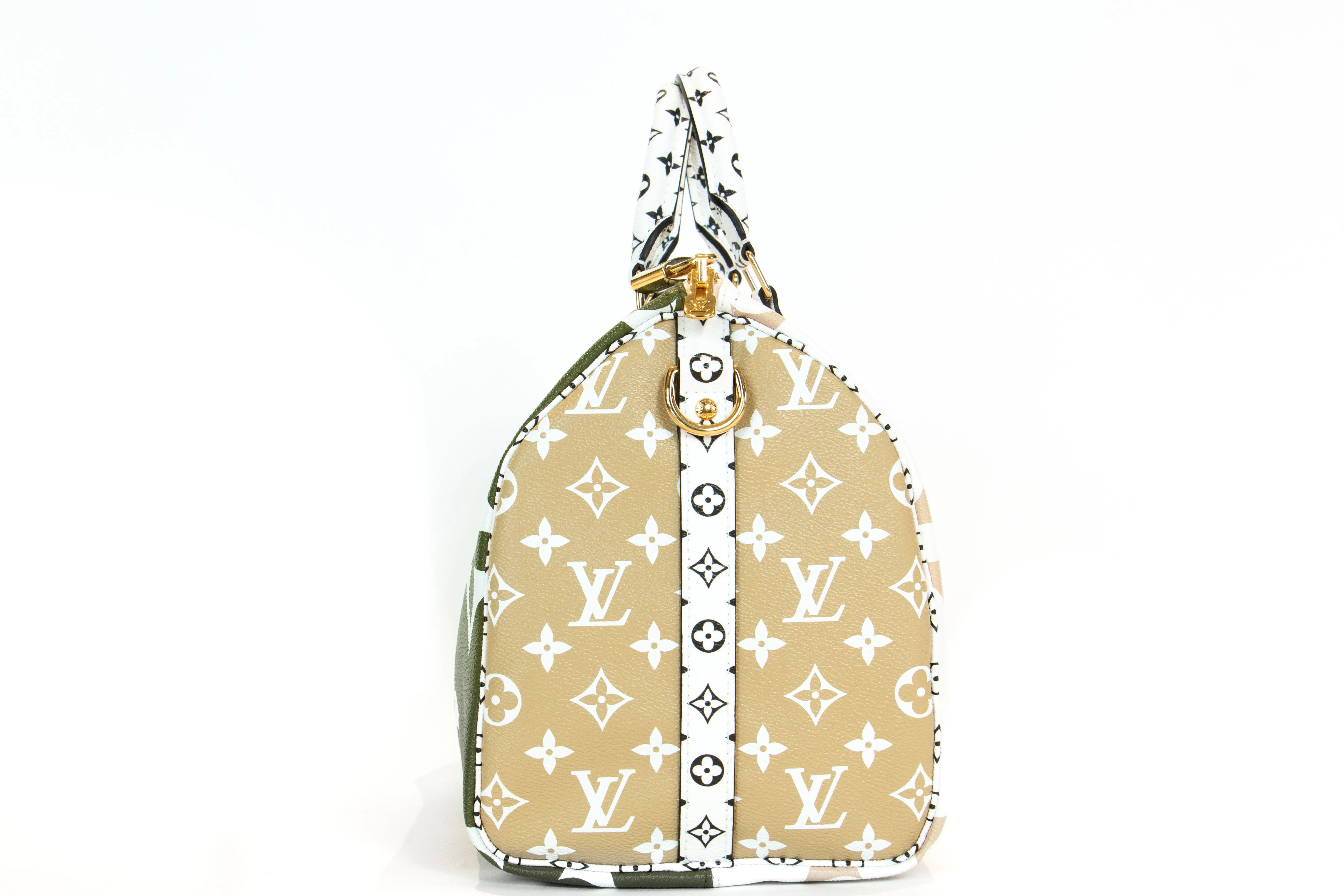 Louis Vuitton Monogram Giant Speedy Bandouliere 30 Kaki Creme