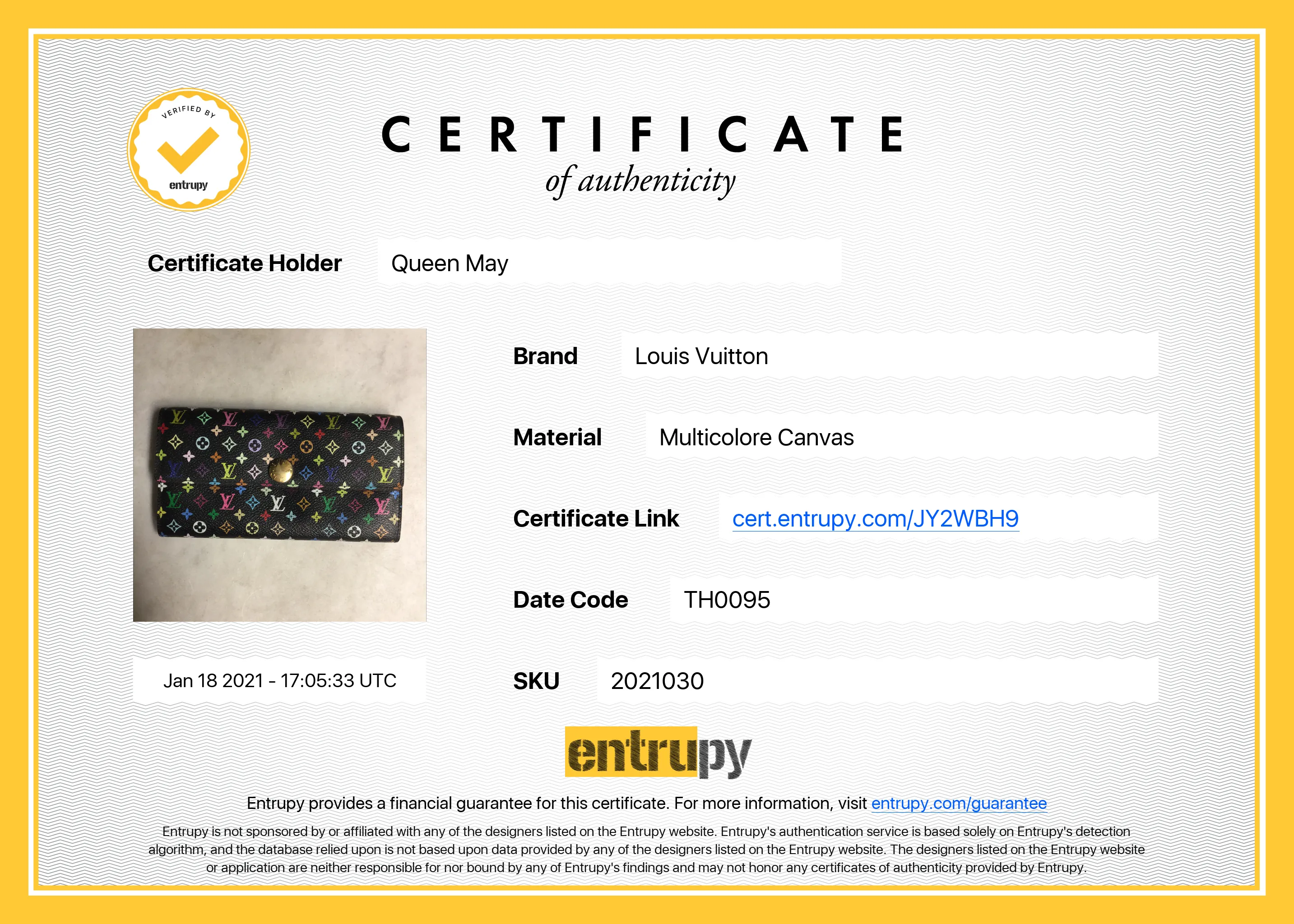 Louis Vuitton Monogram Multicolore Sarah Wallet (Black)