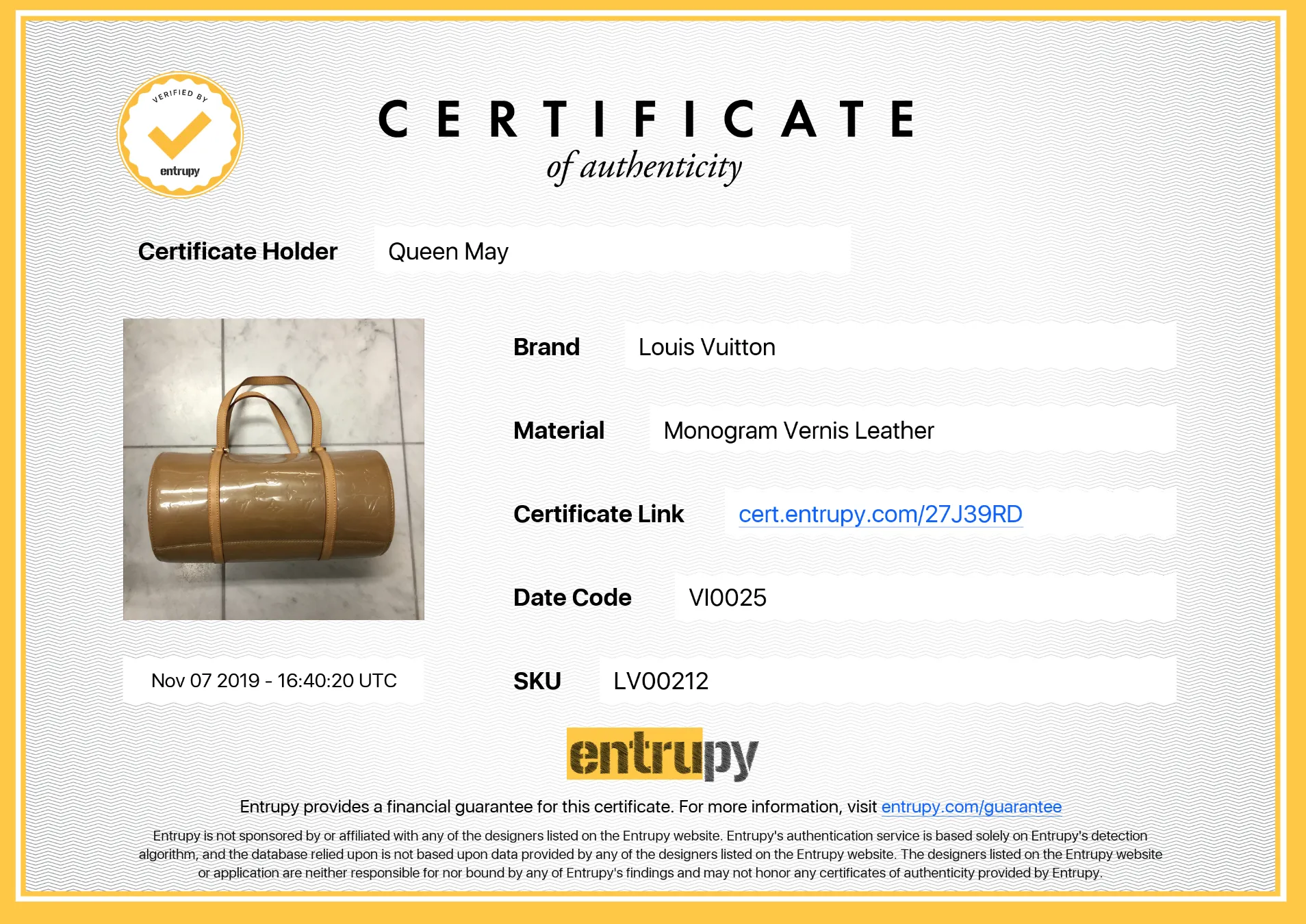 Louis Vuitton Monogram Vernis Bedford Bag