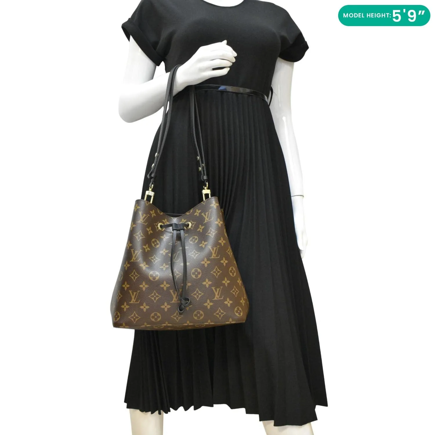LOUIS VUITTON Neonoe Monogram Canvas Shoulder Bag Brown/Black