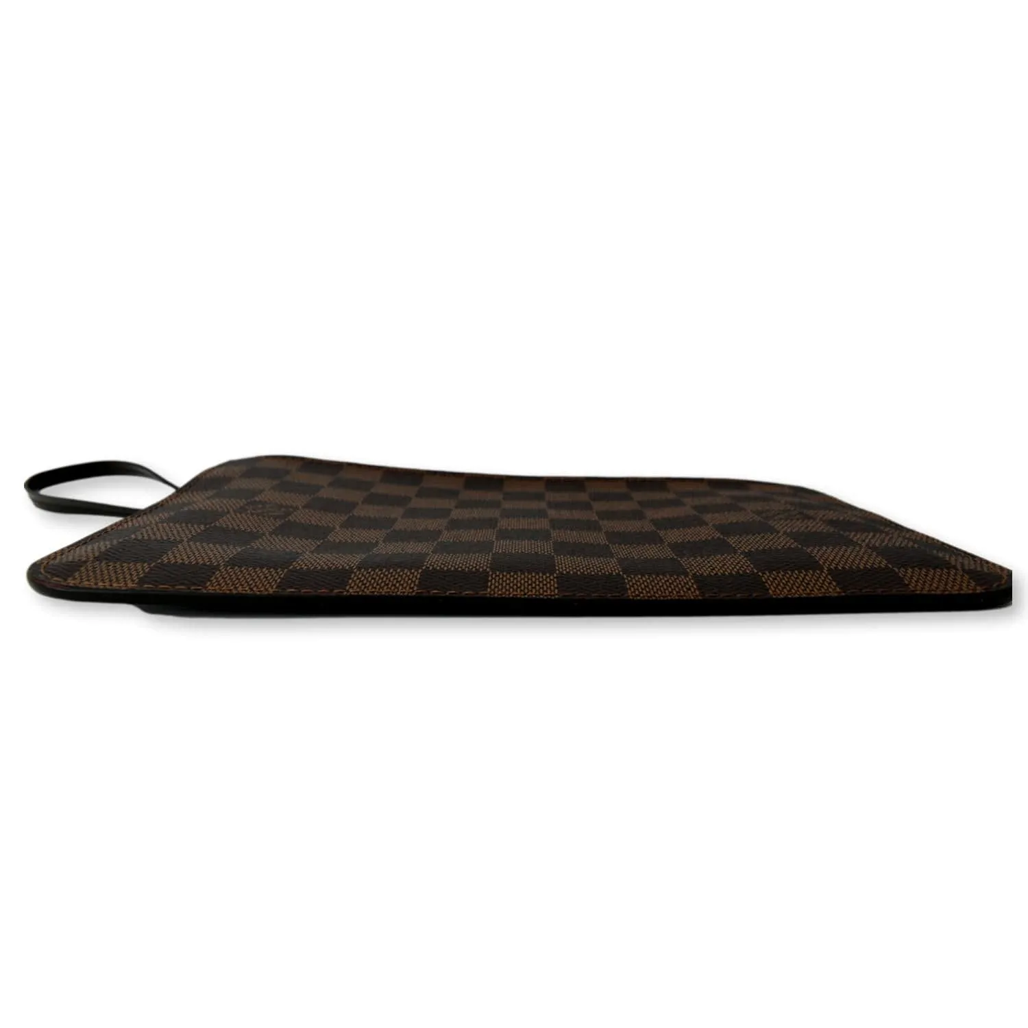 LOUIS VUITTON  Neverfull Damier Ebene Pochette Wristlet Pouch Brown