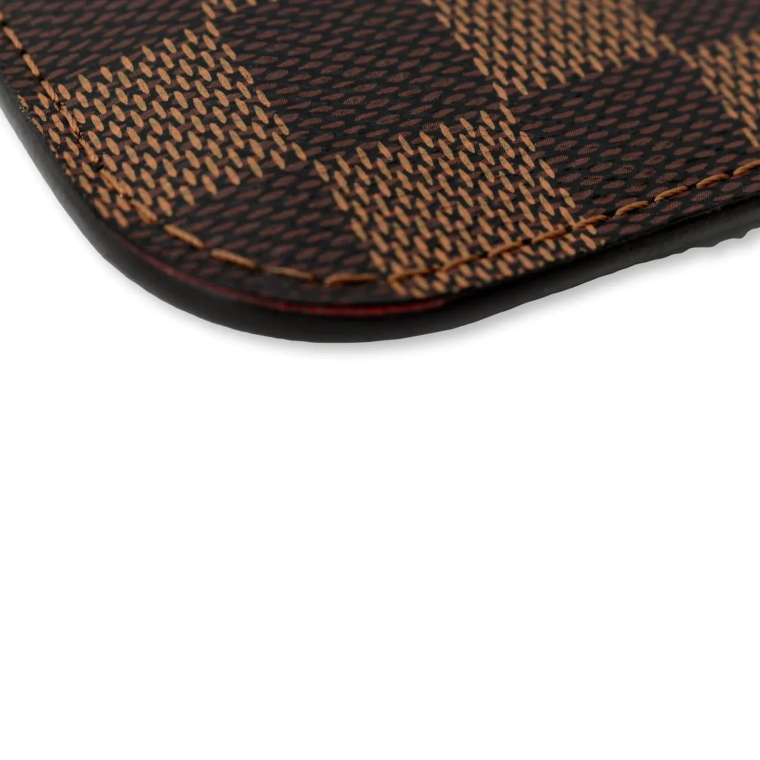 LOUIS VUITTON  Neverfull Damier Ebene Pochette Wristlet Pouch Brown