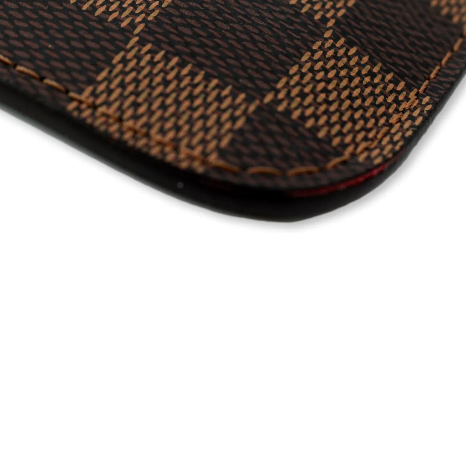 LOUIS VUITTON  Neverfull Damier Ebene Pochette Wristlet Pouch Brown