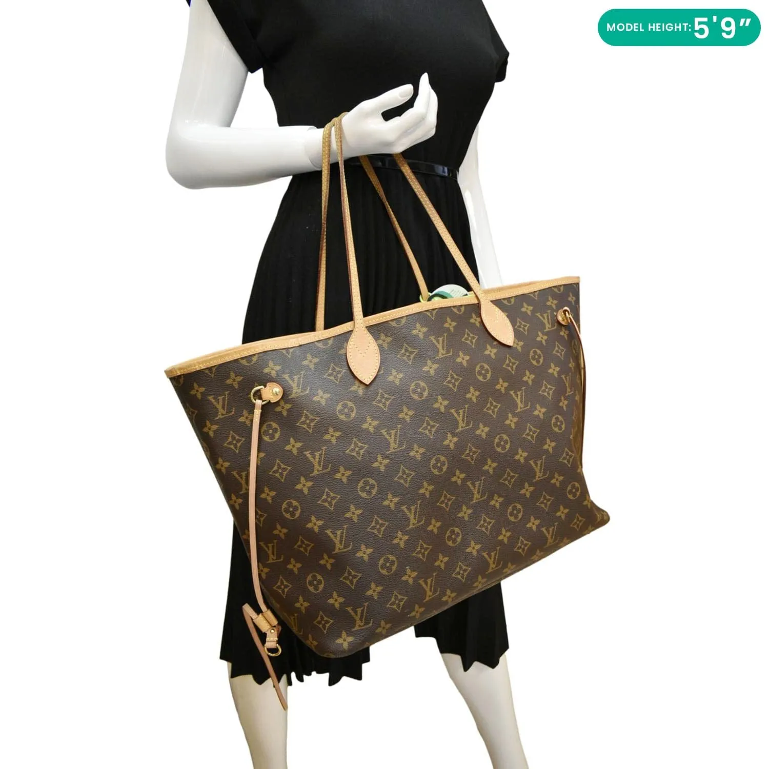 LOUIS VUITTON Neverfull GM Monogram Canvas Shoulder Bag Fuchsia