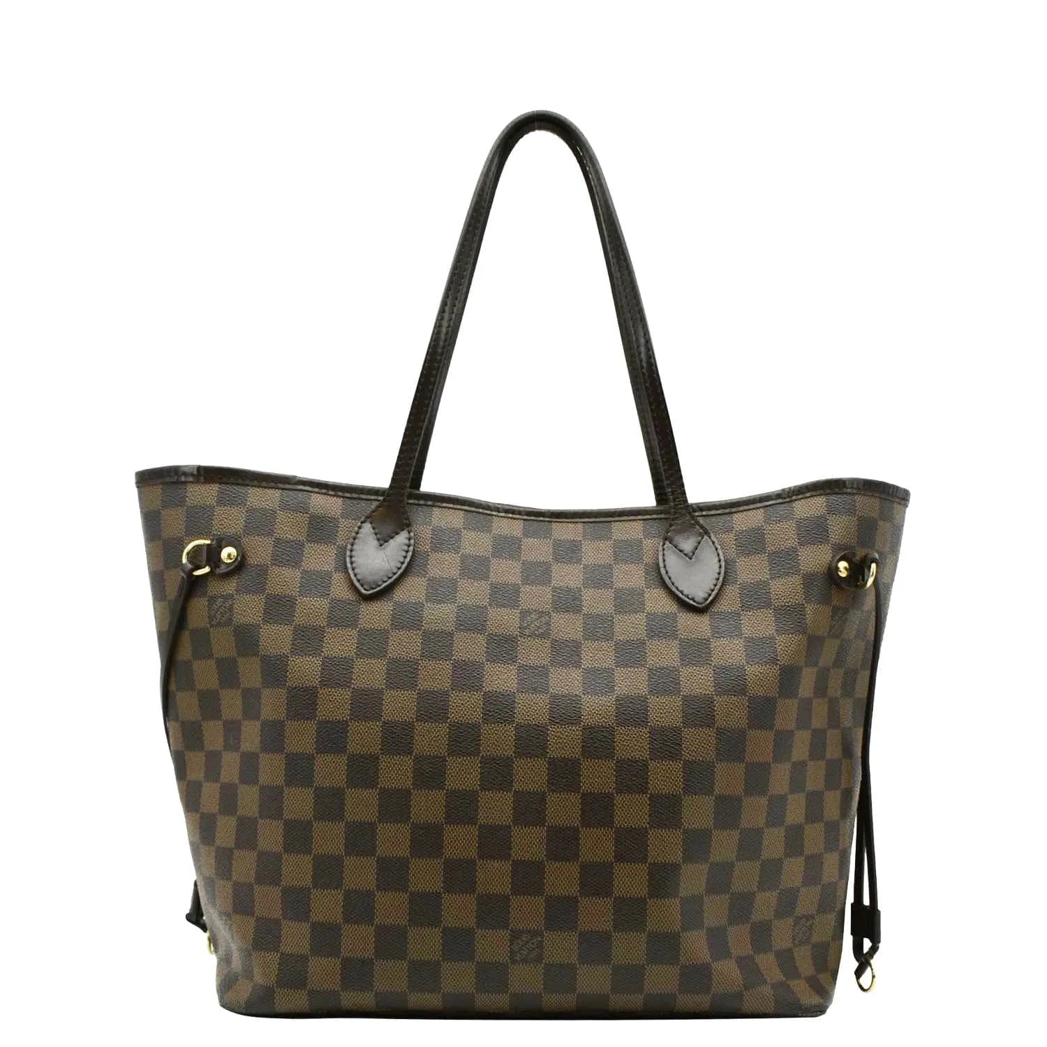 LOUIS VUITTON Neverfull MM Damier Ebene Shoulder Bag Brown