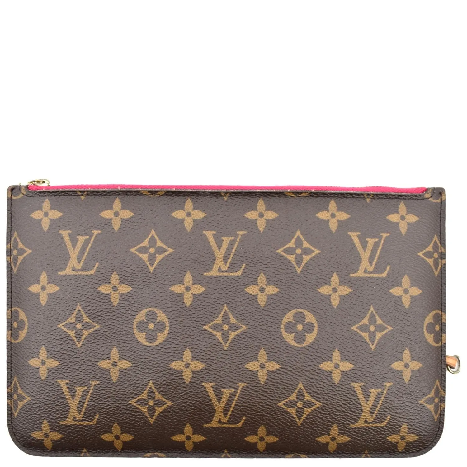 LOUIS VUITTON  Neverfull Monogram Canvas Pochette Wristlet Pouch Brown
