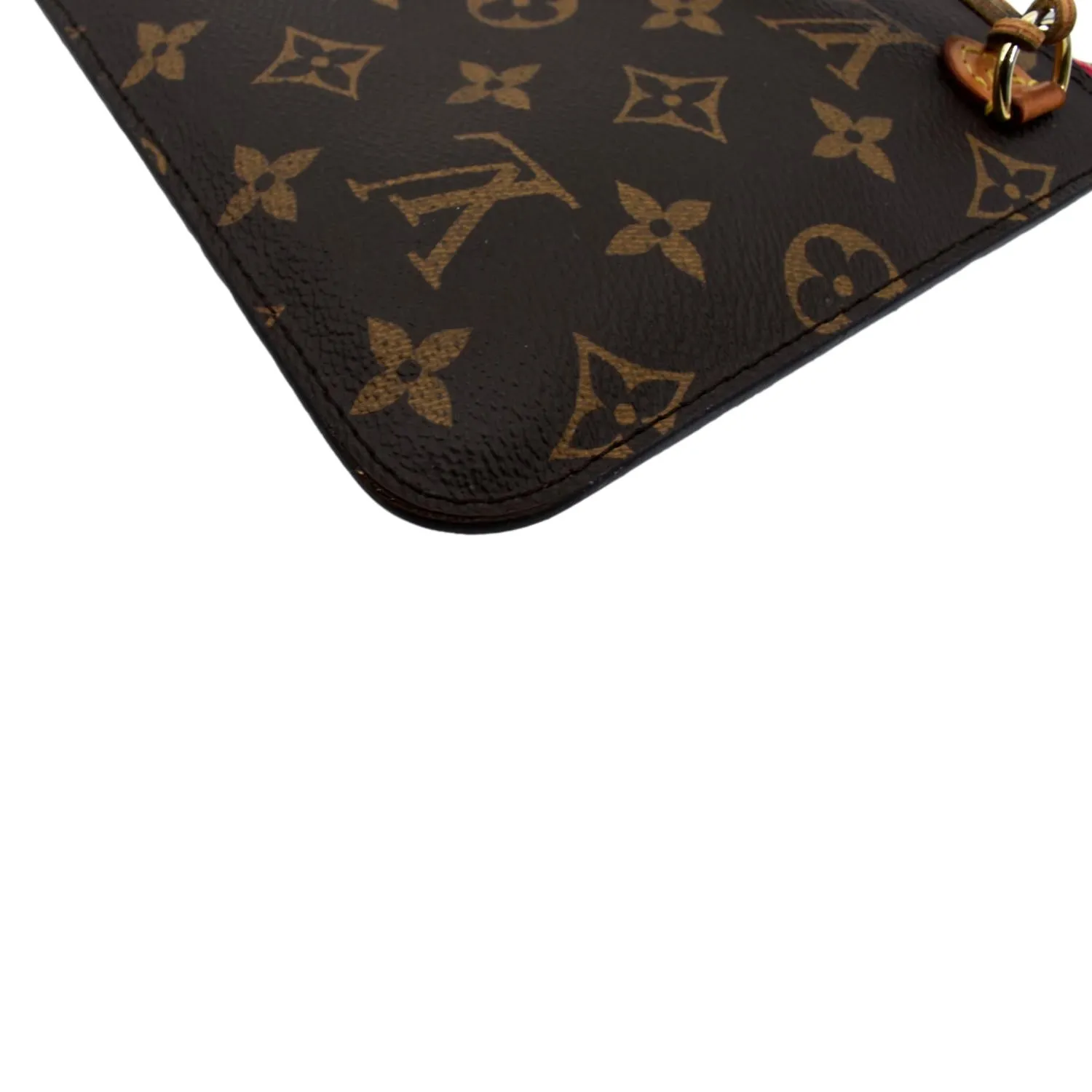 LOUIS VUITTON  Neverfull Monogram Canvas Pochette Wristlet Pouch Brown