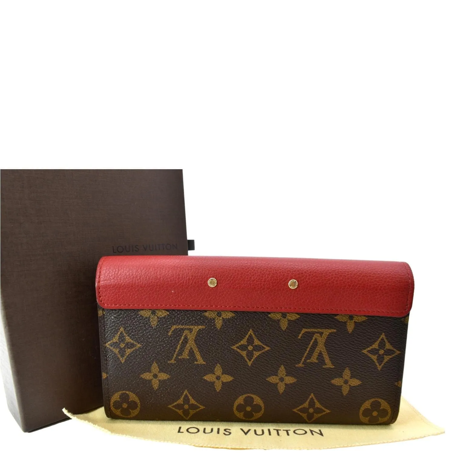 LOUIS VUITTON Pallas Monogram Canvas Wallet Brown