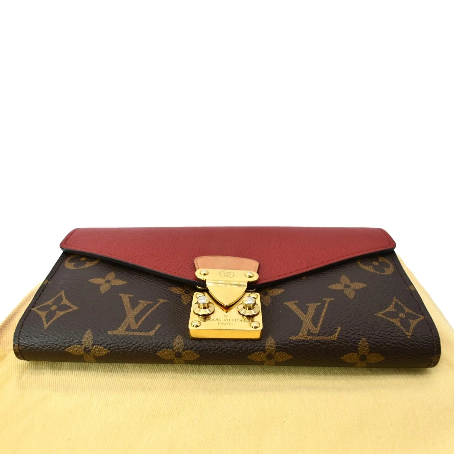 LOUIS VUITTON Pallas Monogram Canvas Wallet Brown