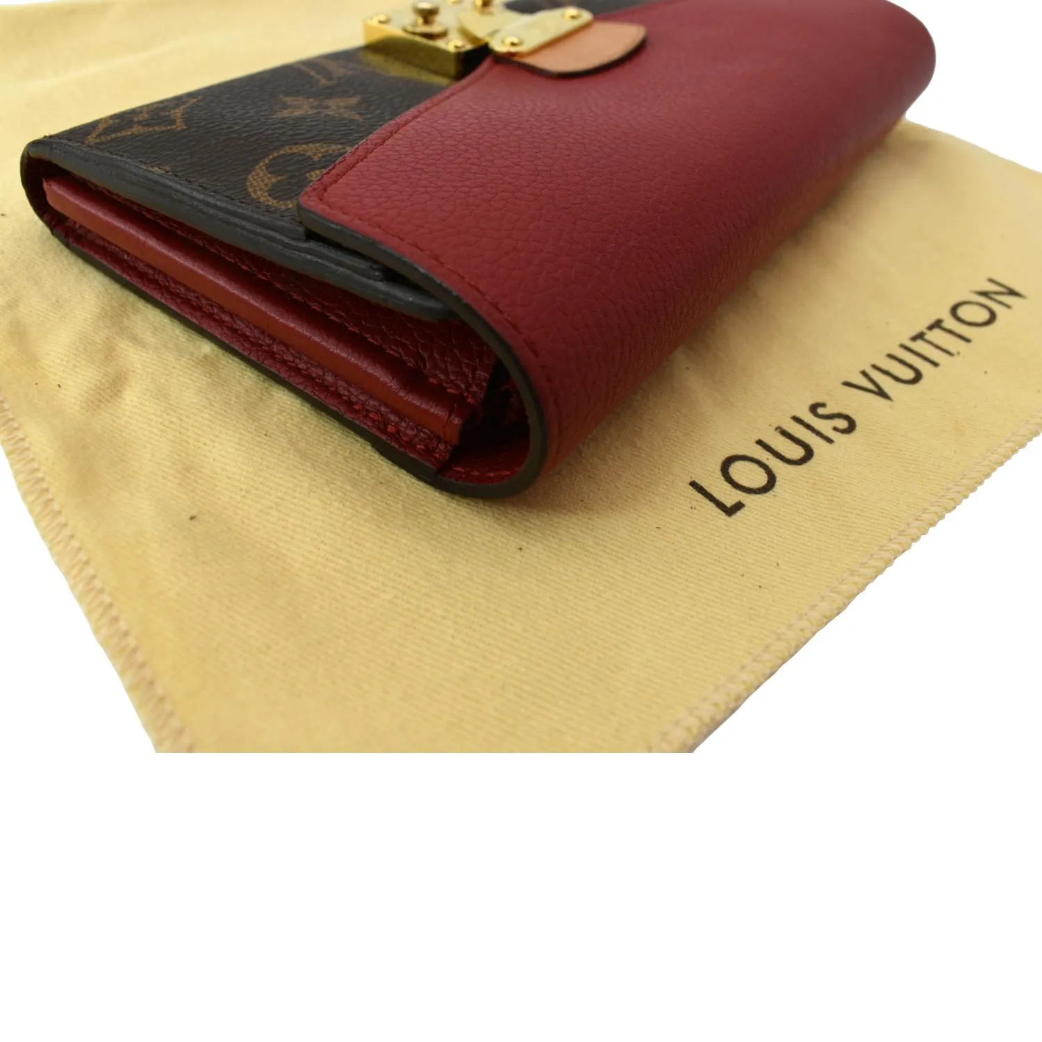 LOUIS VUITTON Pallas Monogram Canvas Wallet Brown