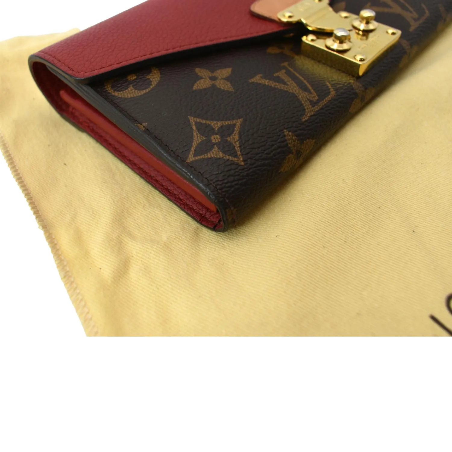 LOUIS VUITTON Pallas Monogram Canvas Wallet Brown