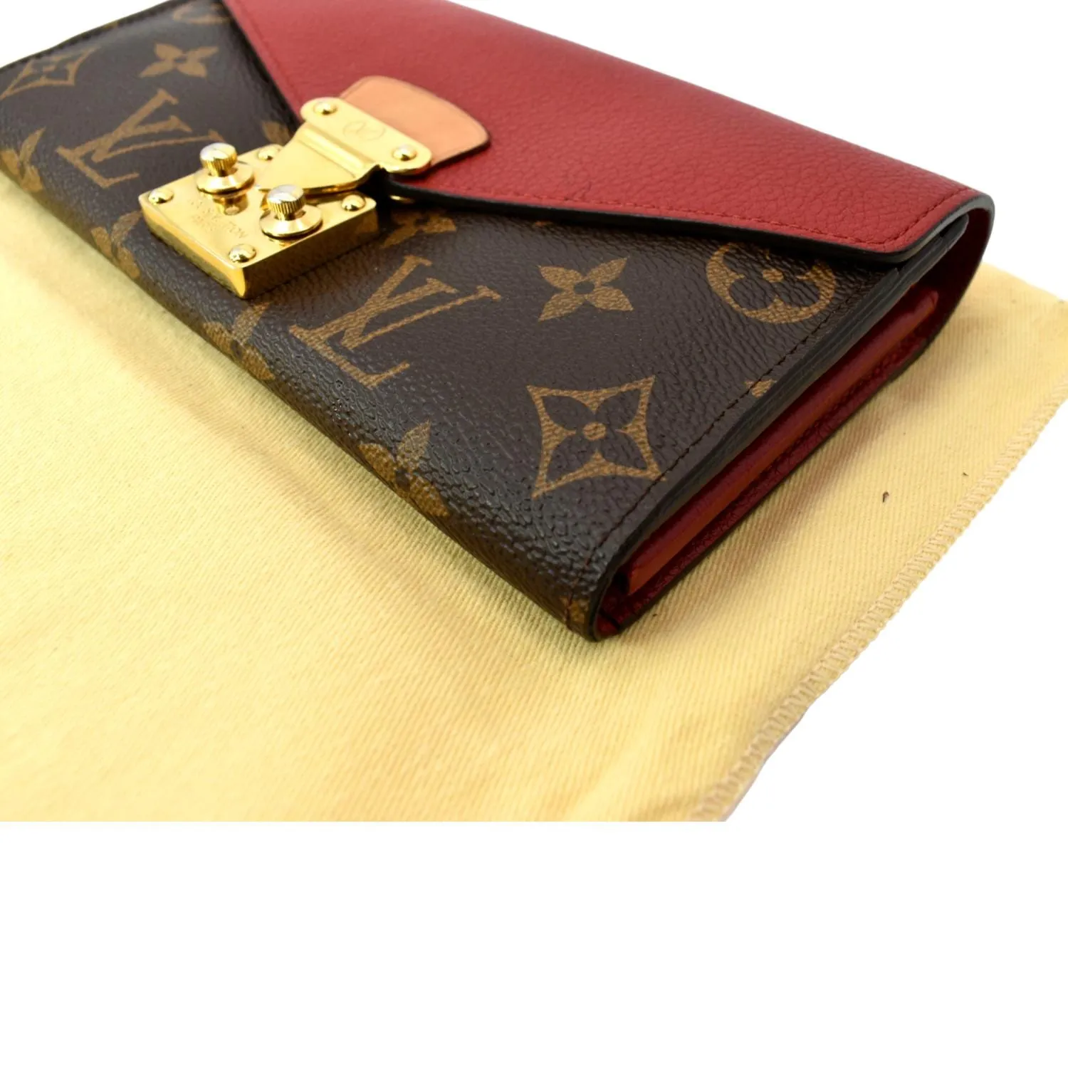 LOUIS VUITTON Pallas Monogram Canvas Wallet Brown