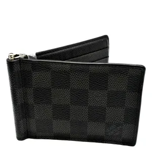 LOUIS VUITTON Pince Money Clip Damier Graphite Wallet Black