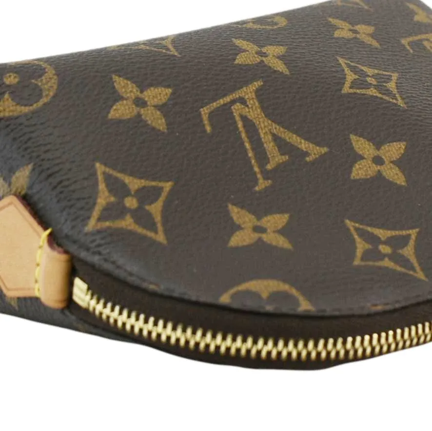 LOUIS VUITTON PM Monogram Canvas Cosmetic Pouch Brown