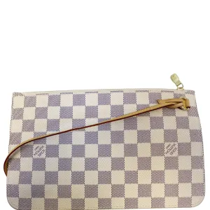 LOUIS VUITTON Pochette Wristlet Pouch Damier Azur Neverfull