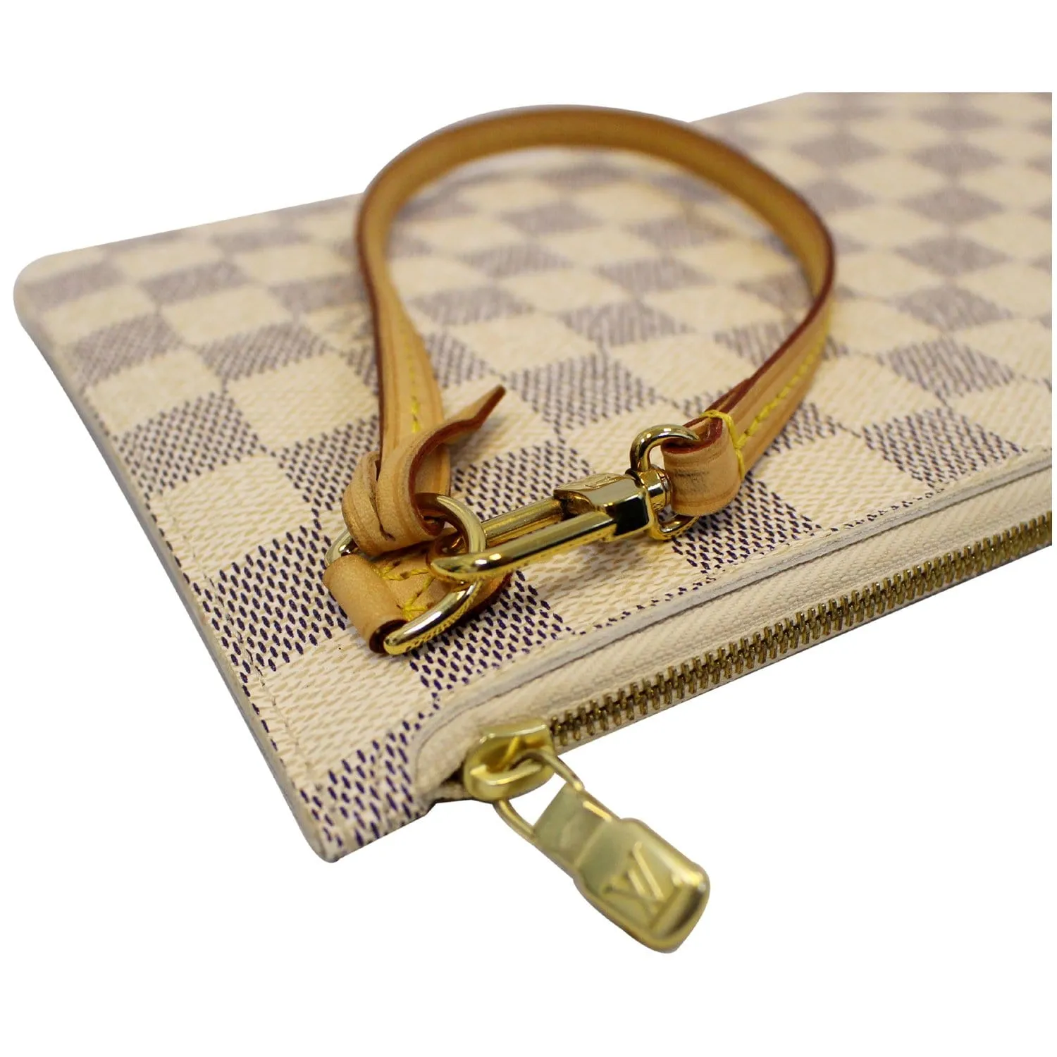LOUIS VUITTON Pochette Wristlet Pouch Damier Azur Neverfull