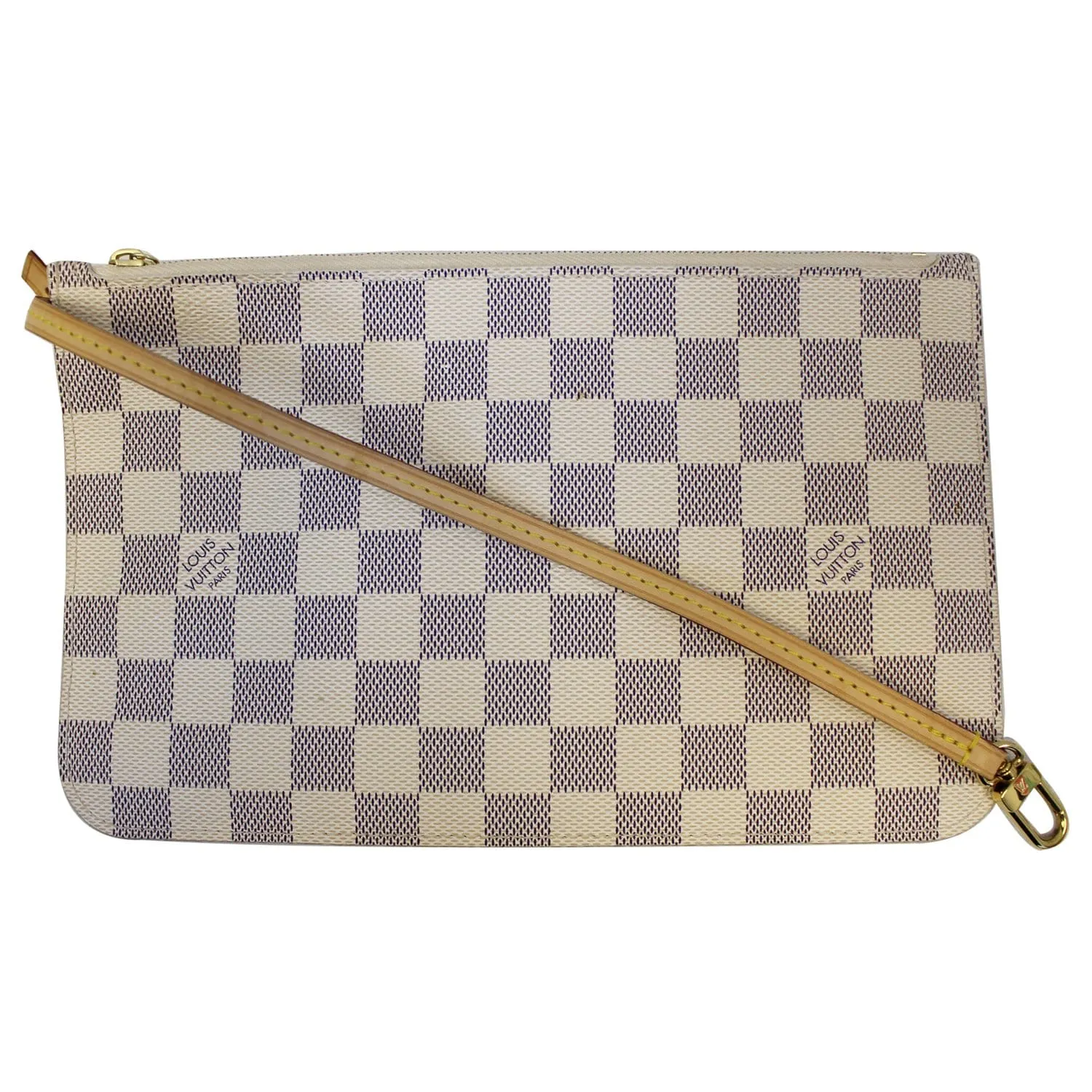 LOUIS VUITTON Pochette Wristlet Pouch Damier Azur Neverfull