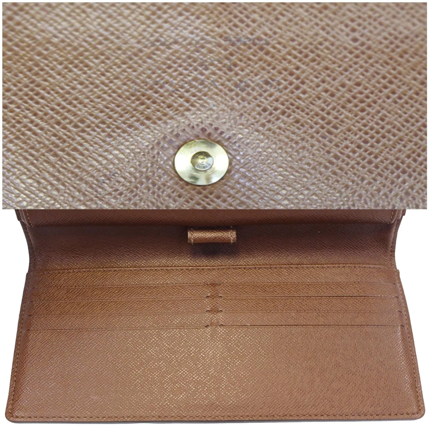 LOUIS VUITTON Porte Tresor International Monogram Canvas Wallet Brown