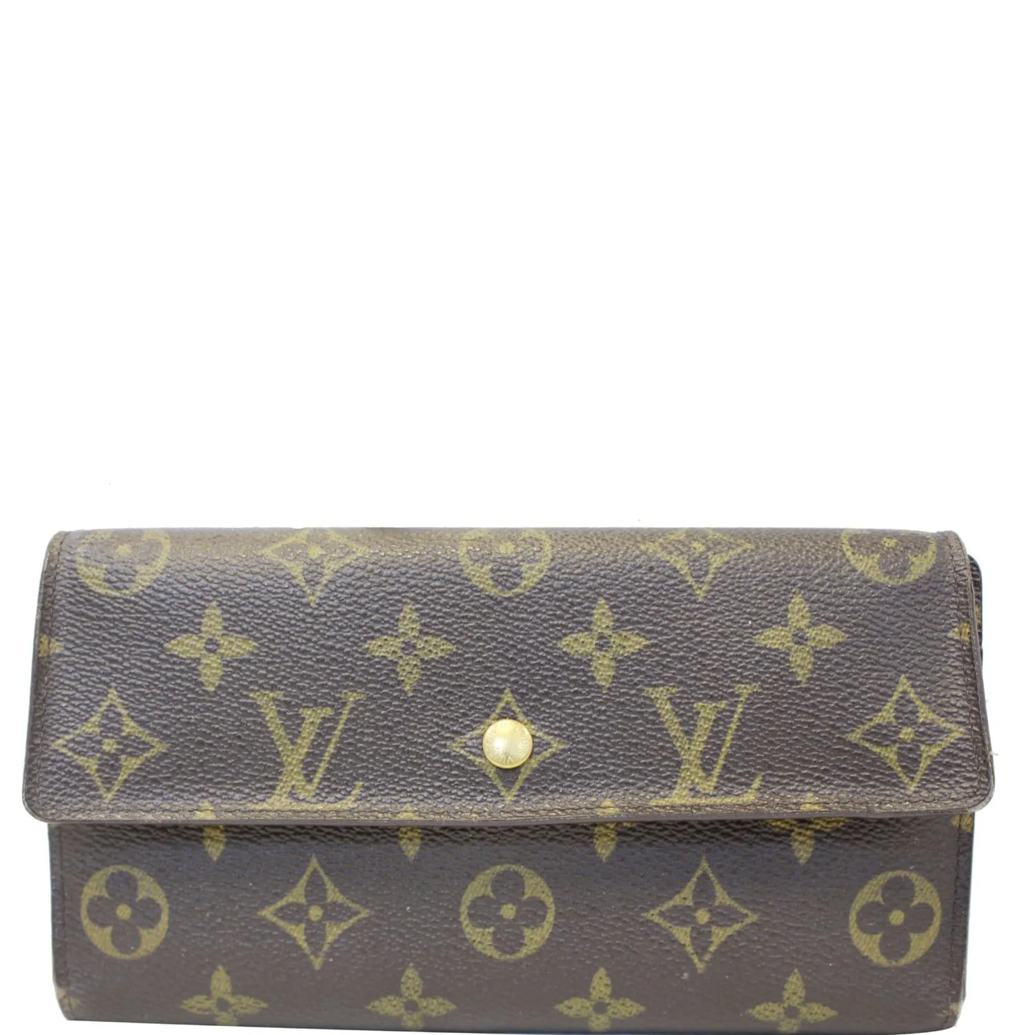 LOUIS VUITTON Porte Tresor International Monogram Canvas Wallet Brown