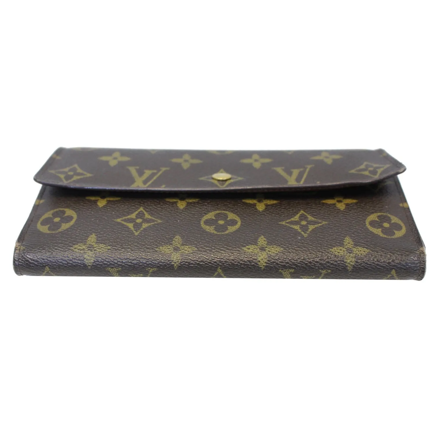 LOUIS VUITTON Porte Tresor International Monogram Canvas Wallet Brown