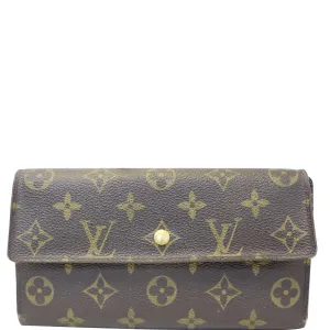 LOUIS VUITTON Porte Tresor International Monogram Canvas Wallet Brown