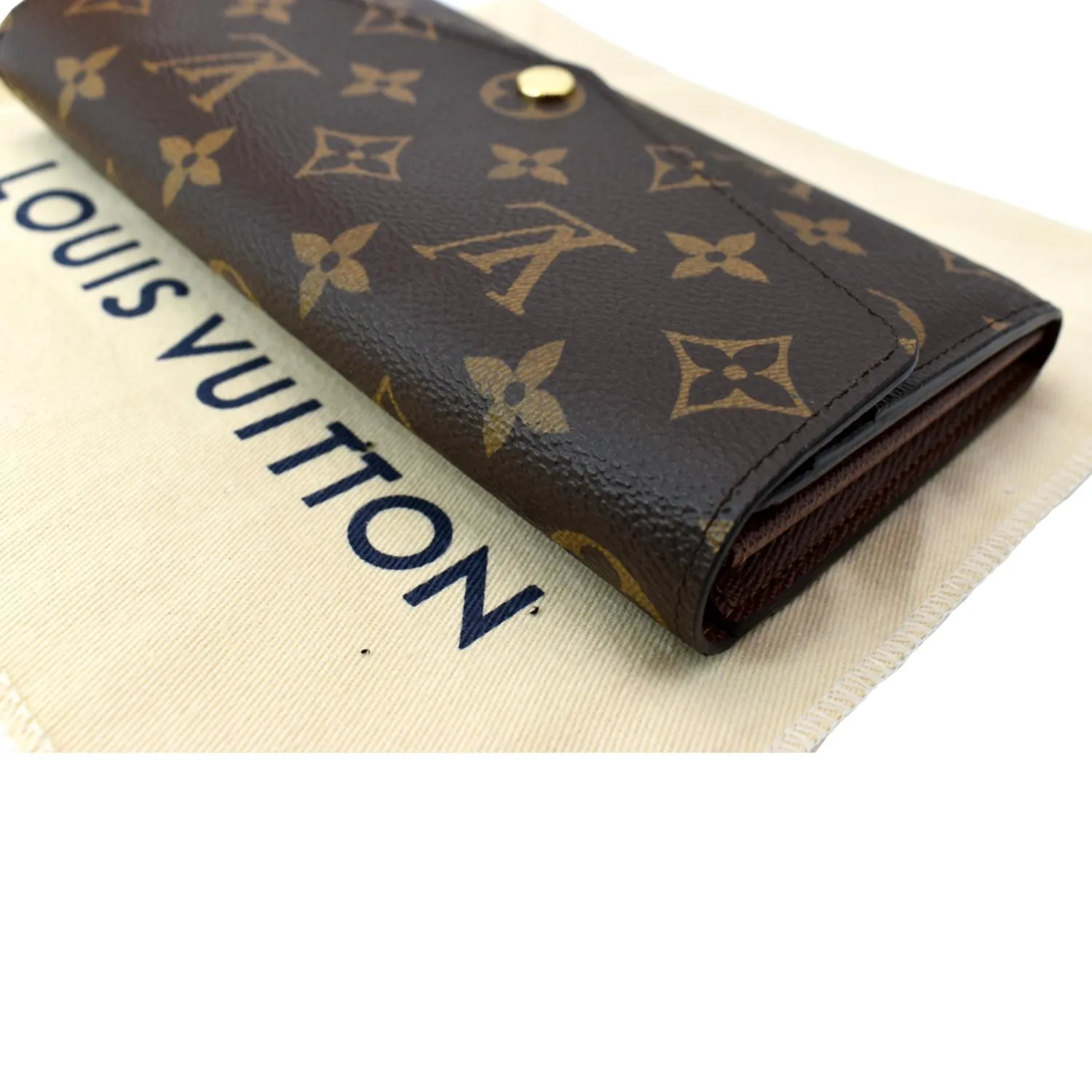 LOUIS VUITTON Sarah Monogram Canvas Wallet Brown