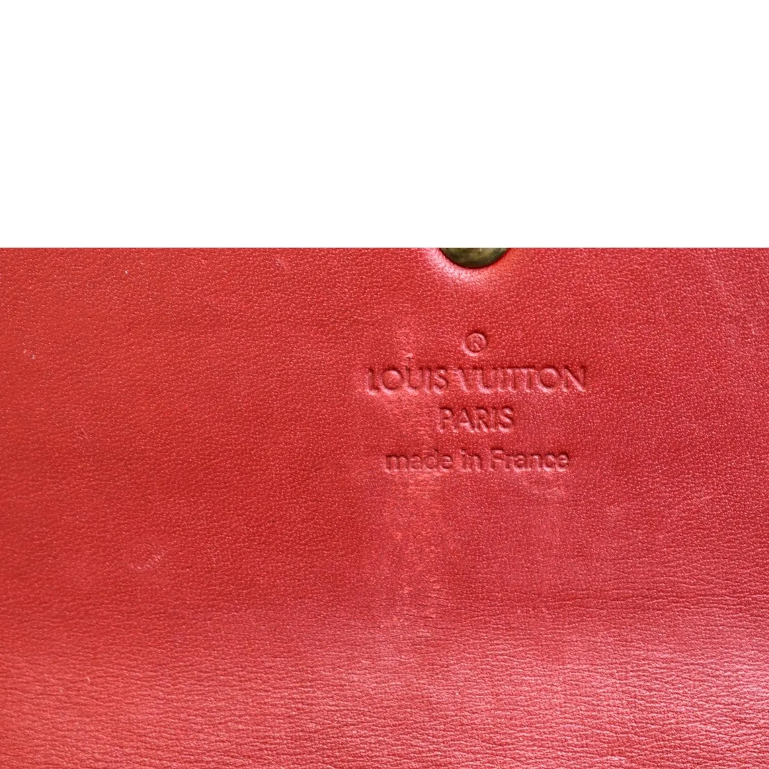 LOUIS VUITTON Sarah Monogram Vernis Leather Wallet Red