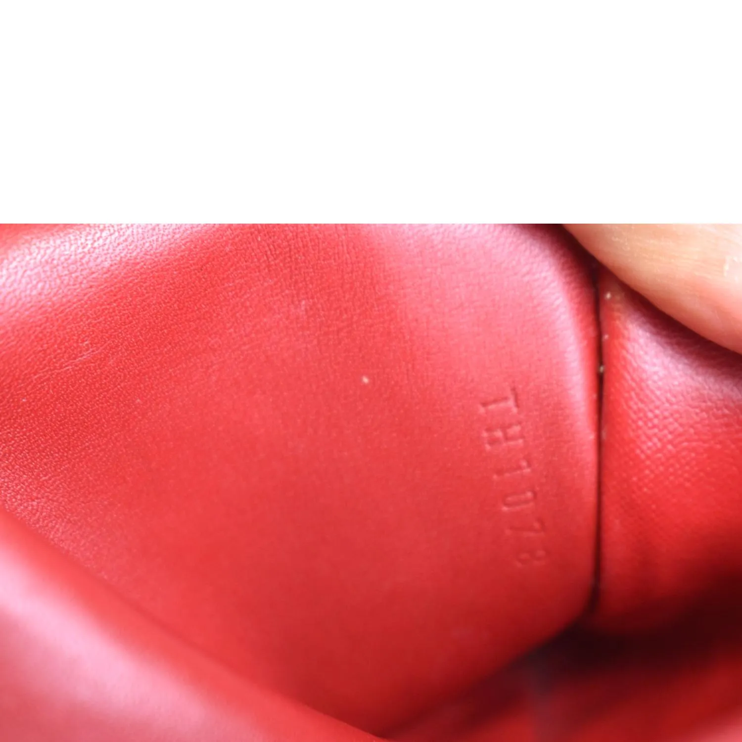 LOUIS VUITTON Sarah Monogram Vernis Leather Wallet Red