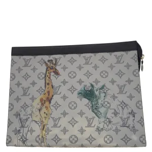 LOUIS VUITTON Savane Pochette Monogram Chapman Canvas Pouch Dune