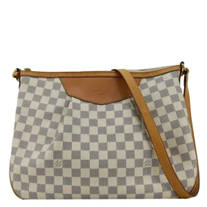 LOUIS VUITTON Siracusa MM Damier Azur Shoulder Bag White
