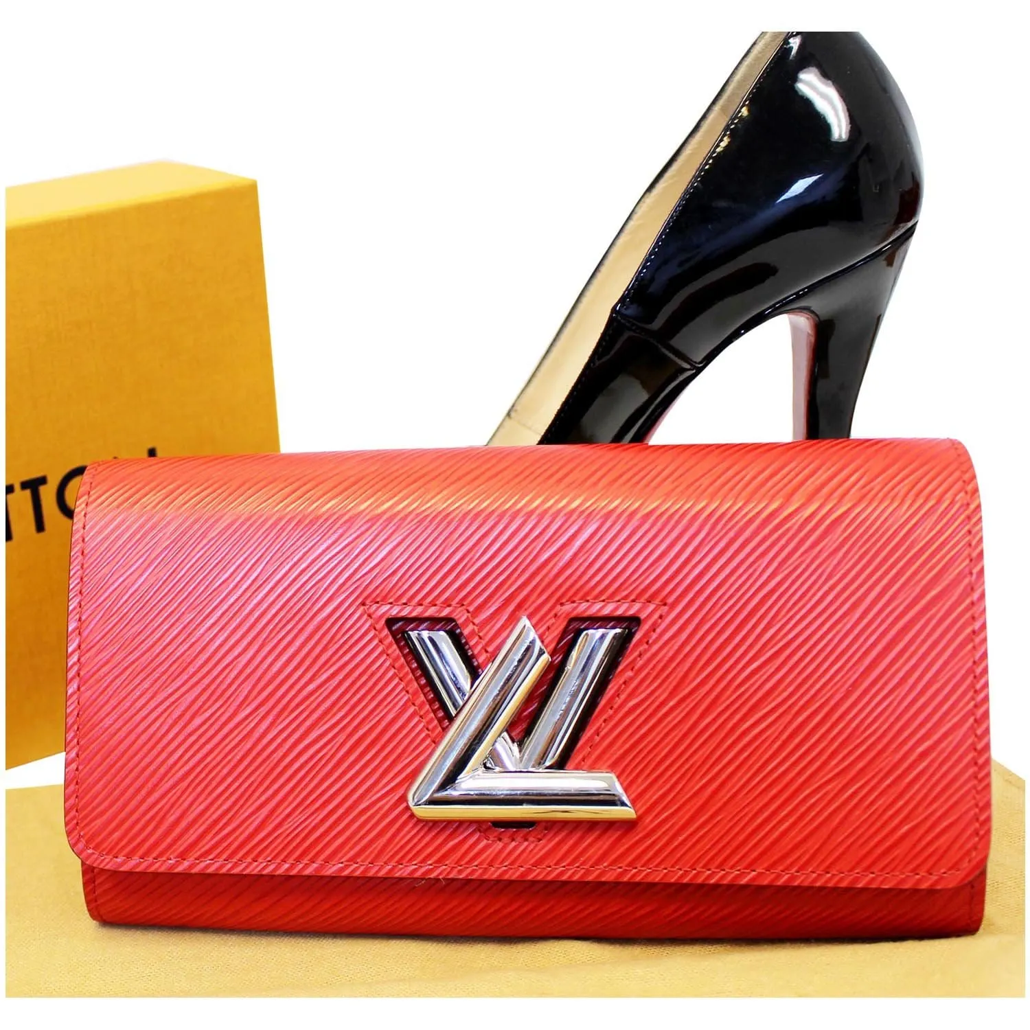 LOUIS VUITTON Twist Epi Leather Coquelicot Wallet