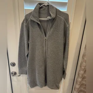 Lululemon Gray Zip-Up Long Cardigan