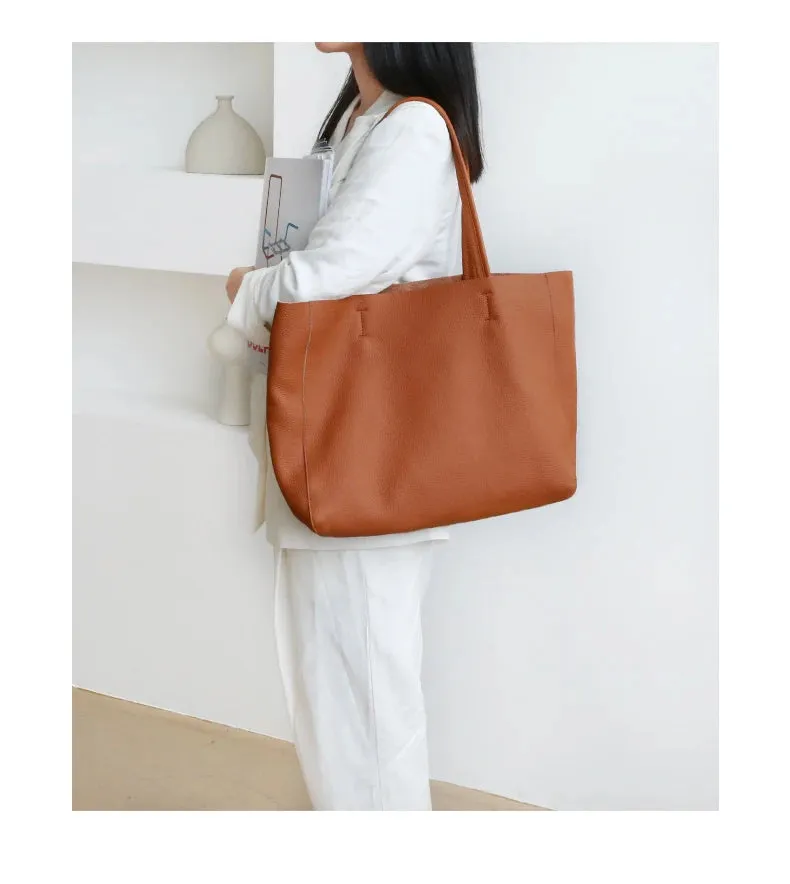 luxury Soft Genuine Leather Women Shoulder Bags Large Capacity Female Totes Bag Brand Designer Leather Lady Handbag Casual