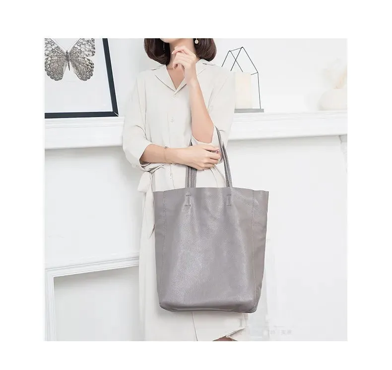 luxury Soft Genuine Leather Women Shoulder Bags Large Capacity Female Totes Bag Brand Designer Leather Lady Handbag Casual