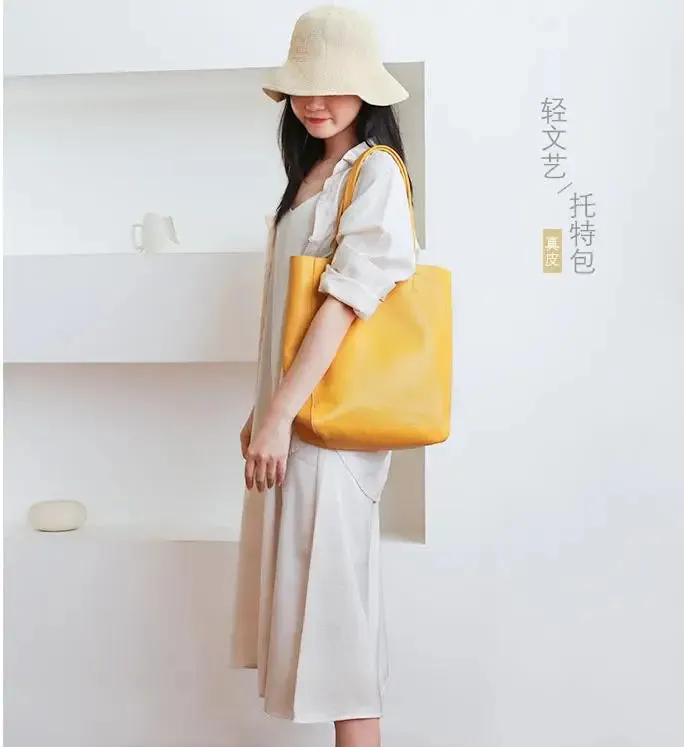 luxury Soft Genuine Leather Women Shoulder Bags Large Capacity Female Totes Bag Brand Designer Leather Lady Handbag Casual