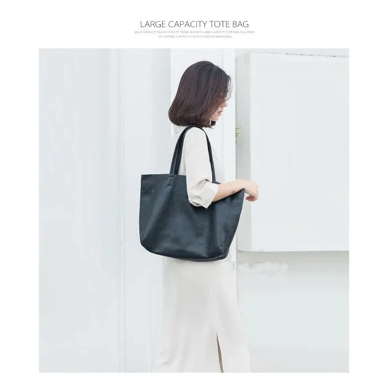 luxury Soft Genuine Leather Women Shoulder Bags Large Capacity Female Totes Bag Brand Designer Leather Lady Handbag Casual