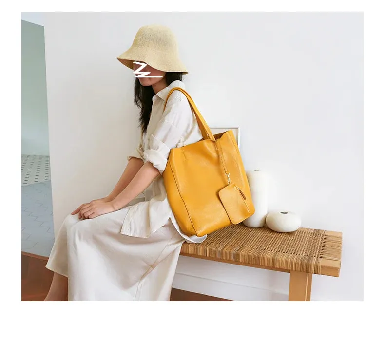 luxury Soft Genuine Leather Women Shoulder Bags Large Capacity Female Totes Bag Brand Designer Leather Lady Handbag Casual