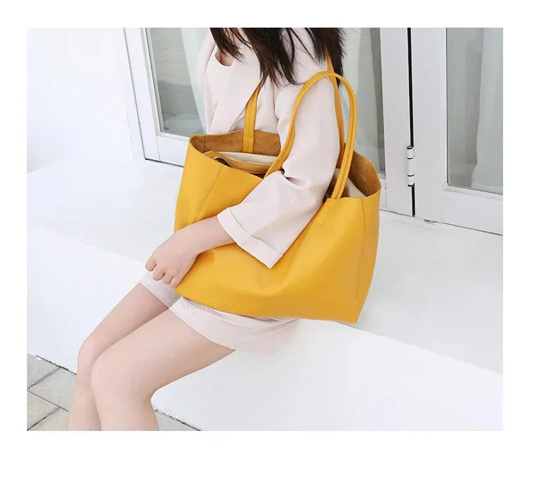 luxury Soft Genuine Leather Women Shoulder Bags Large Capacity Female Totes Bag Brand Designer Leather Lady Handbag Casual