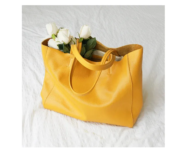 luxury Soft Genuine Leather Women Shoulder Bags Large Capacity Female Totes Bag Brand Designer Leather Lady Handbag Casual