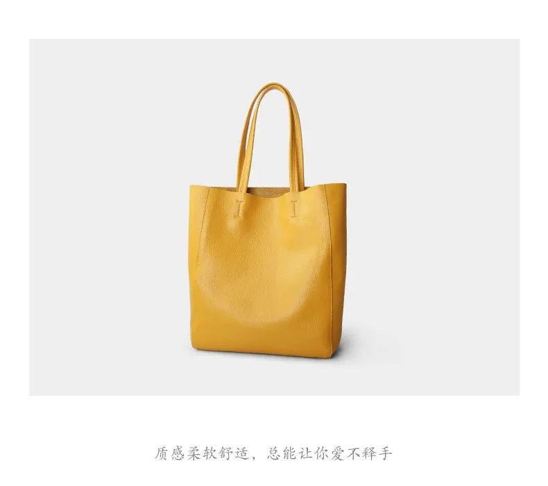 luxury Soft Genuine Leather Women Shoulder Bags Large Capacity Female Totes Bag Brand Designer Leather Lady Handbag Casual