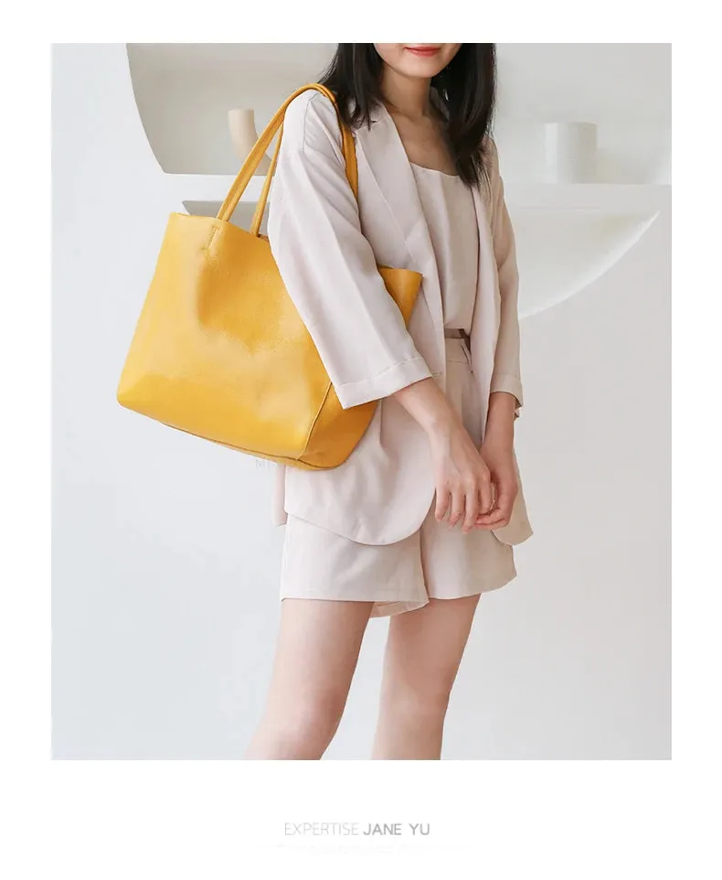 luxury Soft Genuine Leather Women Shoulder Bags Large Capacity Female Totes Bag Brand Designer Leather Lady Handbag Casual
