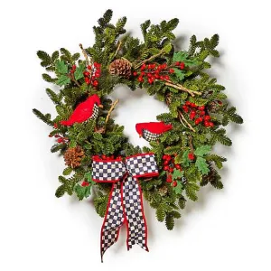 MacKenzie-Childs - Cozy Christmas Cardinal 29" Wreath