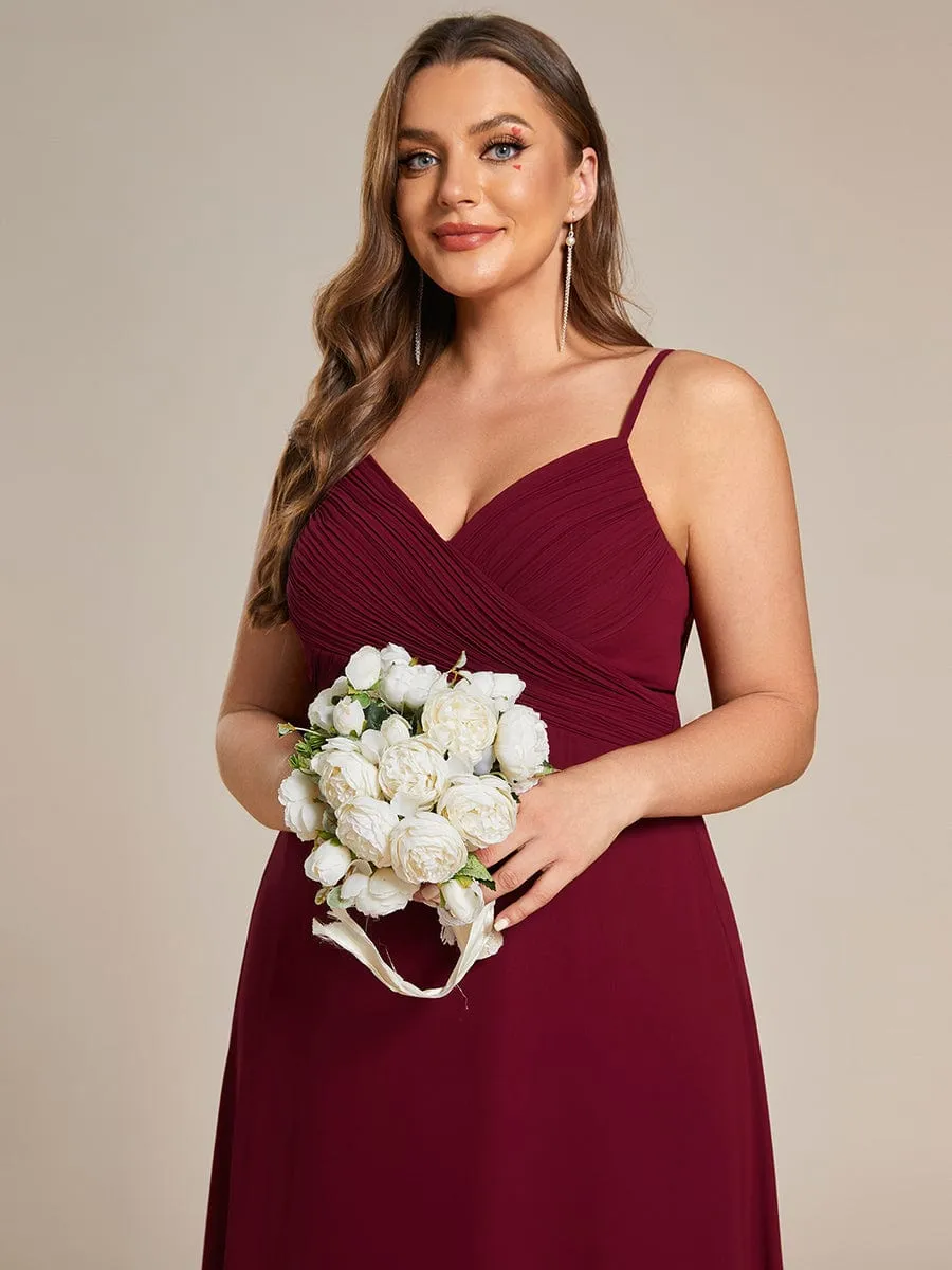 Malika elegant cross front cowl back bridesmaid dress